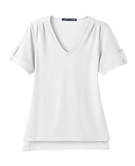 Devon & Jones DG20WB Women's CrownLux Performance® Plaited Rolled-Sleeve Shirt – 5.1 oz. 61% Poly/39% Cotton | XS–3XL