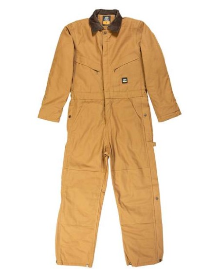 Berne Apparel I417 Men's Heritage Duck Insulated Coverall – 10 oz. Heavy-Duty 100% Cotton Duck with Medium-Weight Insulation | Full-Length Brass Leg Zipper | Multiple Pockets