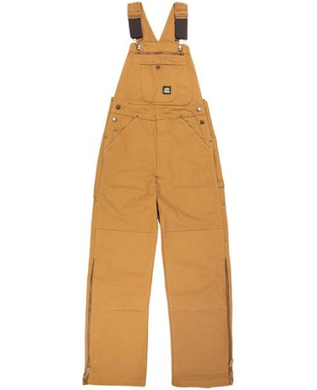 Berne Apparel B1067 Men's Slab Unlined Duck Bib Overall – 10 oz. Heavy-Duty 100% Cotton Duck Water-Repellent Unlined Work Bib Overall | Brass Zipper, Reinforced Knees