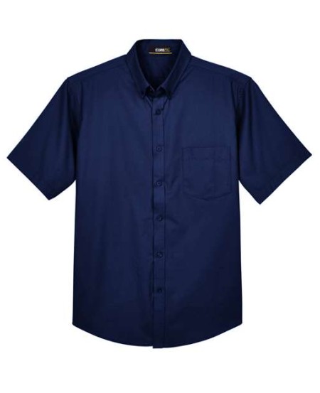 CORE365 88194T Men's Tall Optimum Short-Sleeve Twill Dress Shirt – 4.4 oz. 55/45 Cotton/Poly | LT–5XLT