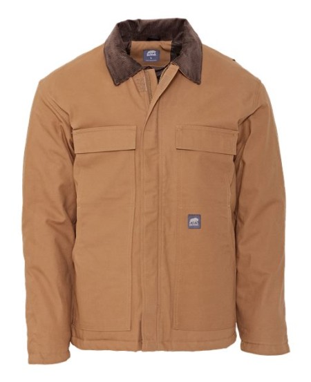 Berne Apparel CH416 Men's Heritage Chore Coat – 10 oz. Heavy-Duty Cotton Duck with Heavyweight Quilted Taffeta Liner | Brass Zipper, Storm Flap, Knit Cuffs | LEED-Certified Factory