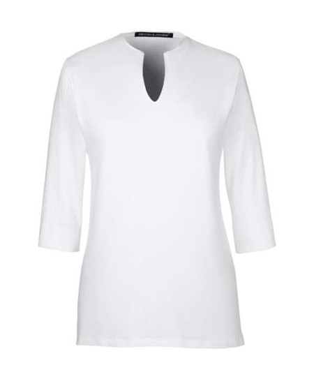Devon & Jones DP188W Perfect Fit™ Tailored Open Neckline Top – Women’s 5 oz. Cotton/Modal/Spandex 3/4-Sleeve Top | XS–3XL
