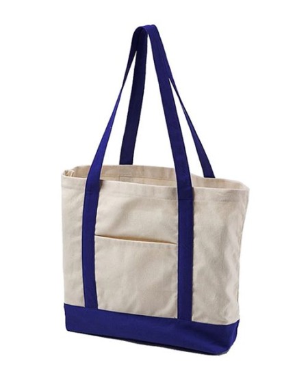 BAGedge BE004 Canvas Tote – 12 oz. 100% Cotton Canvas Tote with Contrast Handles and Bottom | One Size