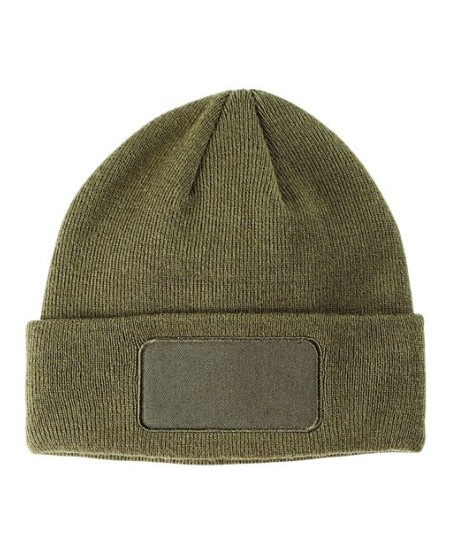 Big Accessories BA527 Patch Beanie – 100% Acrylic Thin Rib Knit Double-Layer Beanie with Cotton Twill Cuff Patch | 8