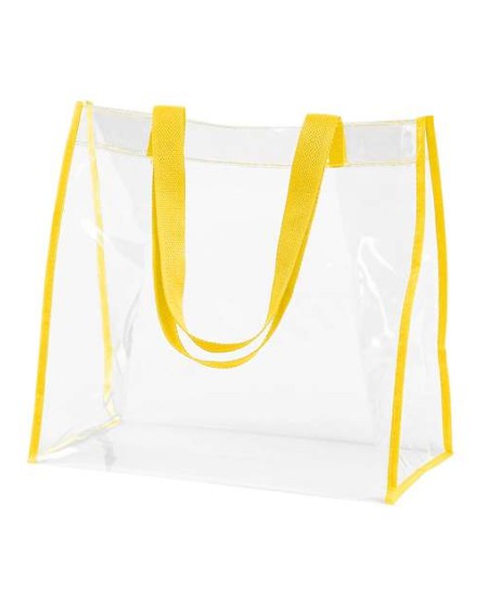 BAGedge BE252 Clear PVC Tote – Clear PVC Body with Contrast Handles & Binding, 12