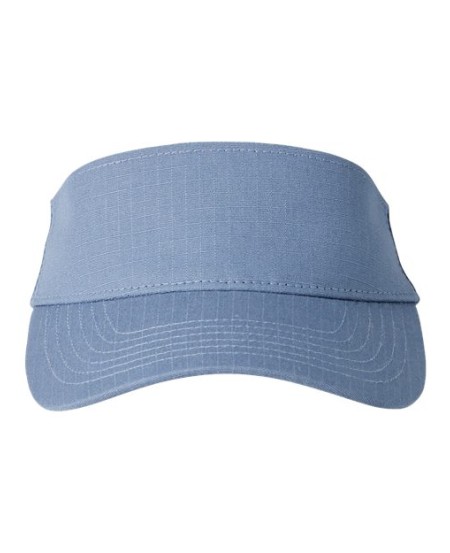 Big Accessories BA641 Lariat Visor Hat – 100% Cotton Ripstop | 3-Panel Visor | Adjustable Self-Fabric Hook-and-Loop Closure | Rope Trim | One Size