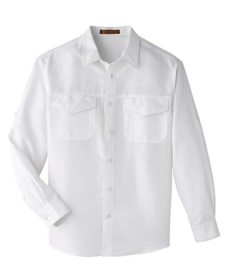 Harriton M580L Men's Key West Performance Staff Shirt – 3.5 oz. 100% Polyester Ripstop Long-Sleeve | XS–5XL