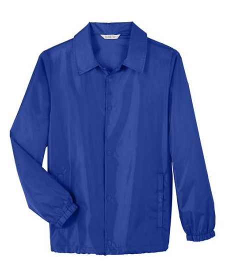 Team 365 TT75 Unisex Zone Protect Coaches Jacket – 1.5 oz. Polyester Taffeta Snap-Front Jacket | XS–4XL