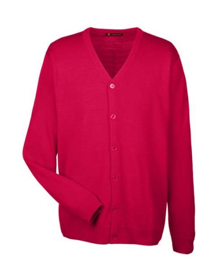 Harriton M425 Men's Pilbloc V-Neck Button Cardigan Sweater – 11.8 oz. 100% Acrylic Jersey Knit Cardigan | XS–6XL