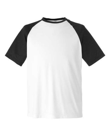Team 365 TT62 Unisex Zone Colorblock Raglan T-Shirt – 3.5 oz. Polyester Colorblock Raglan | XS–4XL