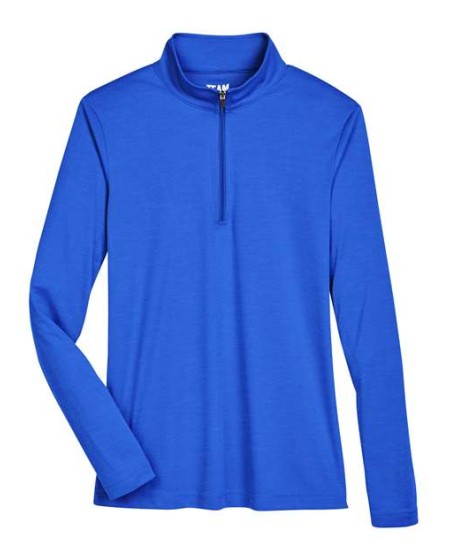 Team 365 TT31HW Women's Zone Sonic Heather Quarter-Zip Pullover – 3.5 oz. Sonic Heather | XS–3XL