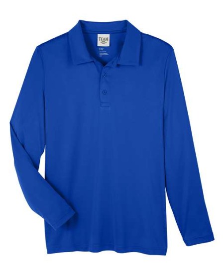 Team 365 TT51L Men's Zone Performance Long Sleeve Polo – 3.5 oz. Polyester Interlock | XS–4XL