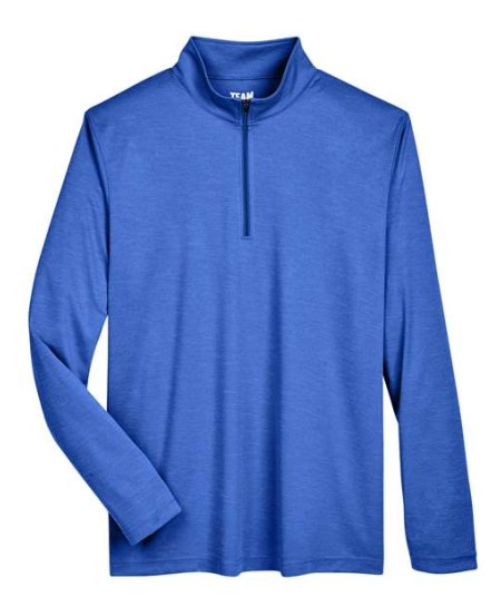 Team 365 TT31H Men's Zone Sonic Heather Quarter-Zip Pullover – 3.5 oz. Sonic Heather Polyester | XS–4XL