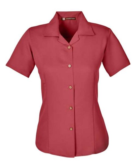Harriton M570W Women's Bahama Cord Camp Shirt – 66/34 Rayon/Polyester Bedford Cord Women's Camp Shirt | S–2XL