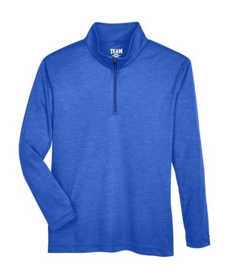 Team 365 TT31HY Youth Zone Sonic Heather Quarter-Zip Pullover – 3.5 oz. Sonic Heather Polyester | S–XL