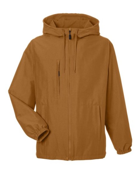 Harriton M73 Unisex Flex Twill Hooded Jacket – 6 oz. 94/6 Nylon/Spandex Twill Water-Repellent Hooded Jacket | XS–5XL