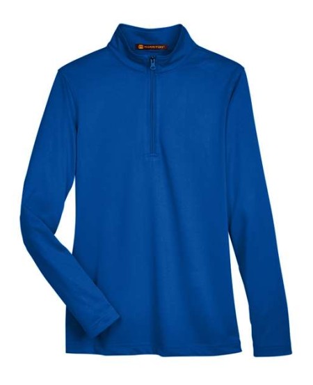 Harriton M748W Women's Advantage Snag Protection Plus Quarter-Zip Pullover – 6.6 oz. 100% Polyester Jersey | XS–3XL