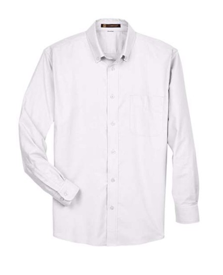 Harriton M600 Men's Oxford Shirt – 4 oz. 65/35 Cotton/Polyester Long-Sleeve Oxford Dress Shirt | XS–6XL