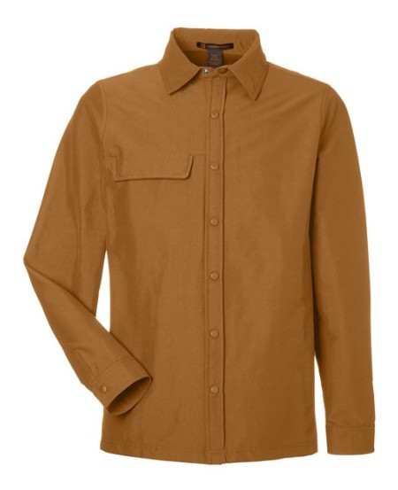 Harriton M72 Unisex Flex Twill Overshirt Jacket – 6 oz. 94/6 Nylon/Spandex Twill Water-Repellent Overshirt
