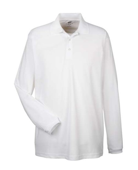 UltraClub 8210LS Men's Cool & Dry Long Sleeve Mesh Piqué Polo – 4.4 oz. 100% Polyester | S–4XL | Closeout