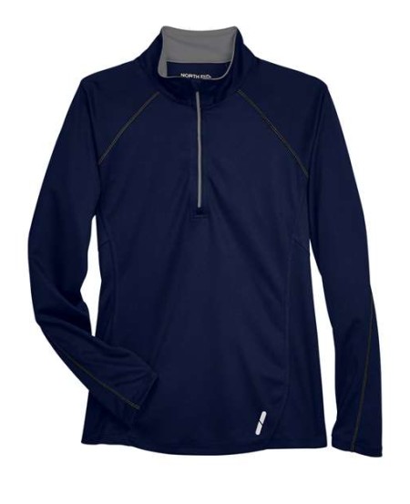 North End 78187 Women's Radar Performance Quarter-Zip Pullover – 4.7 oz. 100% Polyester Birdseye Mesh Quarter-Zip Performance Top | XS–3XL