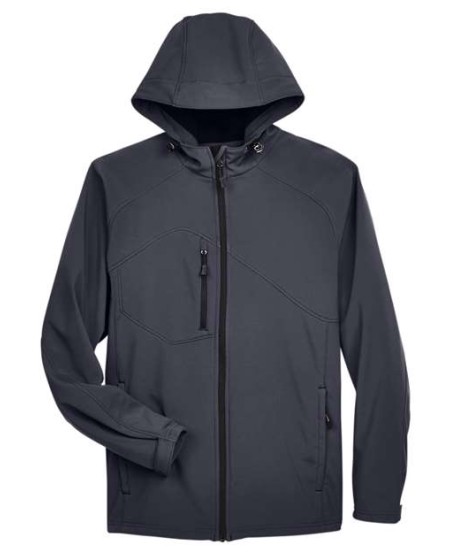 North End 88166 Men's Prospect Two-Layer Fleece Bonded Soft Shell Hooded Jacket – 7.5 oz. 96/4 Polyester/Spandex Hooded Soft Shell | S–5XL