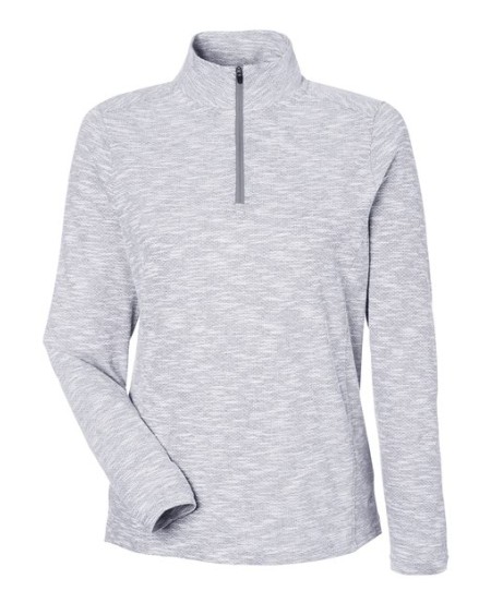 North End NE415W Women's Eclipse Jacquard Quarter-Zip Pullover – 5 oz. 60/40 Cotton/Recycled Polyester | Women's