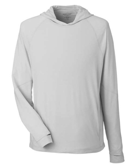 North End NE105 Unisex JAQ Stretch Performance Hooded Long Sleeve T-Shirt – 5.3 oz. 69/26/5 Poly/Lyocell/Spandex
