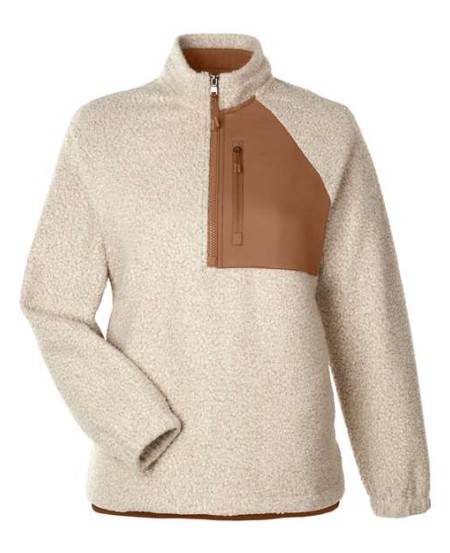 North End NE713W Women's Aura Sweater Fleece Quarter-Zip – 11 oz. 100% Polyester Boucle Sweater Fleece | Women's