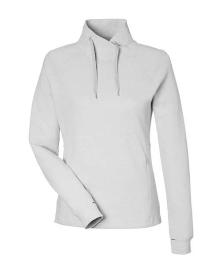 North End NE200W Women's Rhythm Waffle Cross-Neck Pullover – 8 oz. 60/40 BCI Cotton/Polyester, UPF 50+, Thumbholes