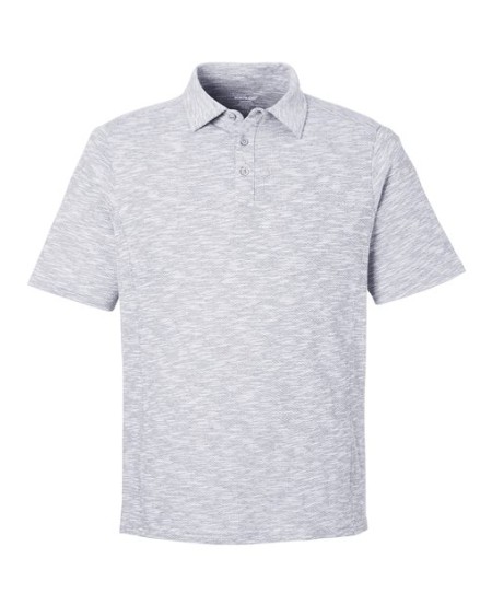 North End NE115 Men's Eclipse Jacquard Polo – 5 oz. 60/40 Cotton/Recycled Polyester Jacquard, Pearlized Buttons, 3-Button