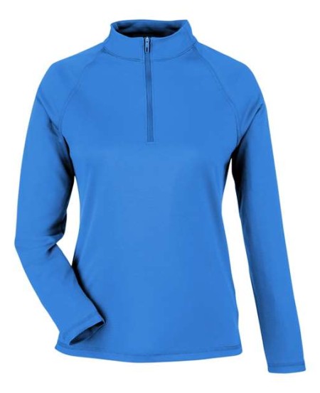 North End NE412W Women's Express Tech Performance Piqué Quarter-Zip Sweatshirt – 6 oz. 100% Recycled Polyester Coolcore®