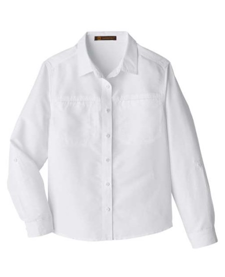 Harriton M580LW Women's Key West Performance Staff Shirt – 3.5 oz. 100% Polyester Ripstop Long-Sleeve | XS–3XL