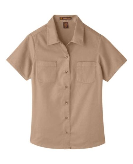 Harriton M585W Women's Advantage IL Short Sleeve Dress Shirt – 4.5 oz. 55/45 Cotton/Polyester Twill | XS–3XL