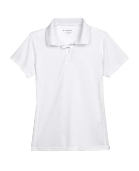 Harriton M315W Women's Polyester Jersey Polo – 4 oz. 100% Polyester Jersey Women's Short-Sleeve Polo