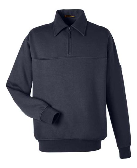 Harriton M712 Unisex ClimaBloc Heavyweight Tactical Quarter-Zip Pullover – 11 oz. 70/30 Cotton/Poly Crossweave Fleece | XS–5XL