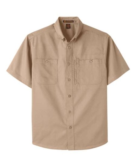 Harriton M585 Men's Advantage IL Short Sleeve Work Shirt – 4.5 oz. 55/45 Cotton/Polyester Twill | S–5XL