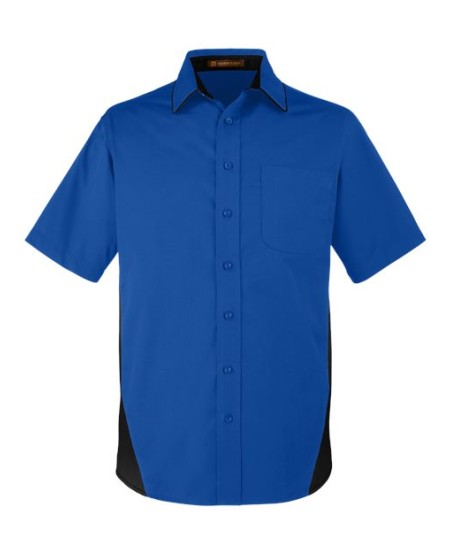Harriton M586T Men's Tall Flash IL Colorblock Shirt – 4.5 oz. 55/45 Cotton/Polyester Twill Tall Colorblock Shirt | LT–4XLT