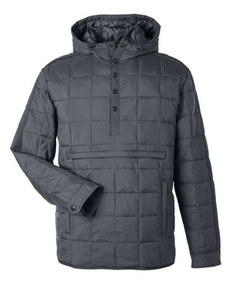 North End NE722 Unisex Aura Packable Anorak Jacket – 1 oz. 100% Recycled Nylon, 160 gsm UTK SubDown Fill, Packable Pouch