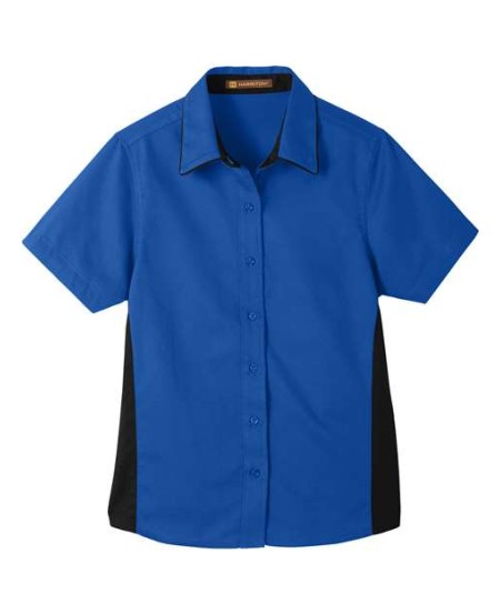Harriton M586W Women's Flash IL Colorblock Shirt – 4.5 oz. 55/45 Cotton/Polyester Twill Women's Colorblock | XS–3XL