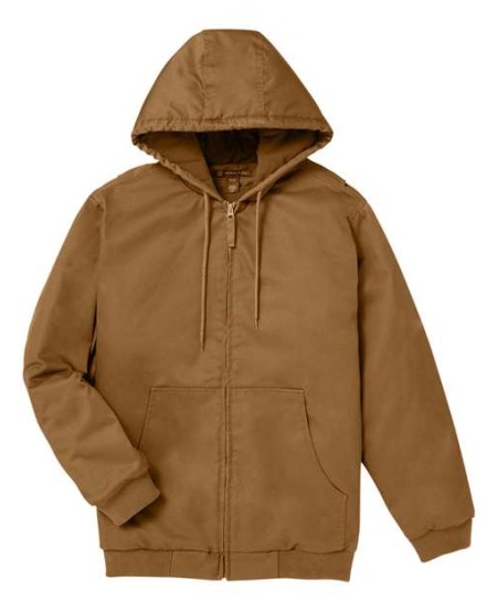 Harriton M722T Unisex Tall ClimaBloc Heavyweight Hooded Full-Zip Jacket – 8 oz. 65/35 Poly/Cotton Twill Tall Jacket | LT–3XLT