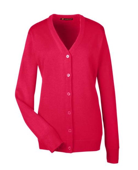 Harriton M425W Women's Pilbloc V-Neck Button Cardigan Sweater – 11.8 oz. 100% Acrylic Jersey Knit Women's Cardigan | XS–3XL