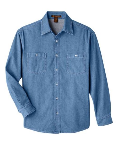 Harriton M540 Unisex Denim Shirt Jacket – 6.5 oz. 100% Cotton Denim Shirt Jacket with Jersey Lining | XS–4XL