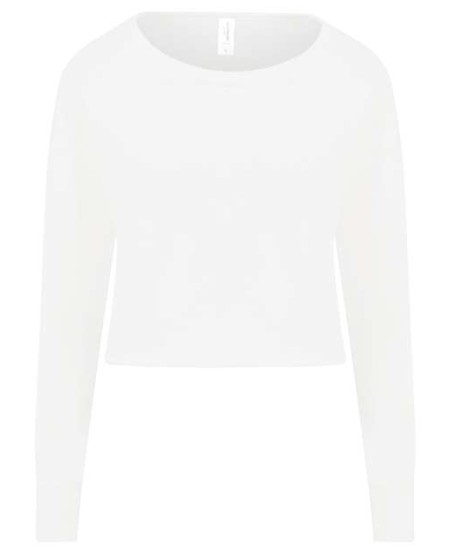 AWDis JHA035 Women's Cropped Pullover Sweatshirt – 8.3 oz. Relaxed Drop-Shoulder Crew Neck Sweatshirt | XS–XL