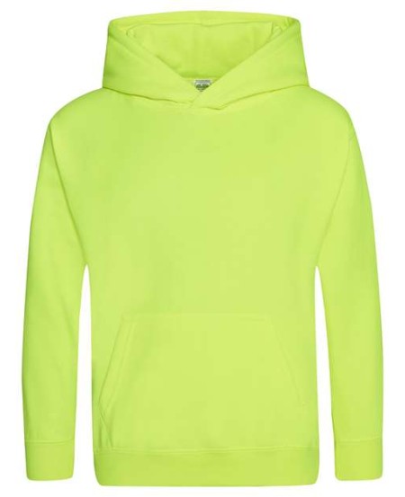 AWDis JHY004 Youth Electric Pullover Hoodie – Youth Unisex 8.3 oz. High-Polyester Neon Sweatshirt | YXS–YXL
