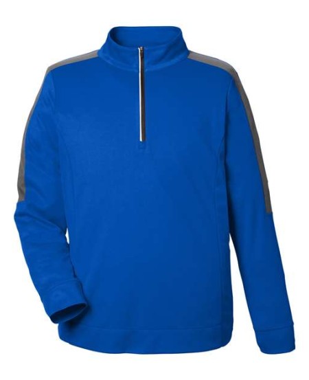 CORE365 CE404 Men's Market Snag Protect Mesh Colorblock Quarter-Zip Pullover – 4 oz. Polyester Birdseye Mesh | S–5XL