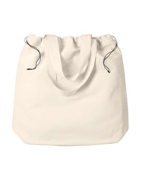 BAGedge BE087 Drawstring Tote Bag – 5.6 oz. Cotton Twill Drawstring Tote | One Size