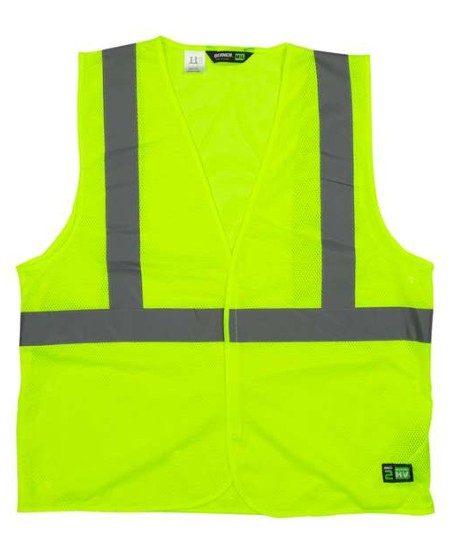 Berne Apparel HVV042 Men's Hi-Vis Class 2 Economy Vest – 4 oz. 100% Polyester Mesh | ANSI/ISEA 107-2015 Type R Class 2 | Hook/Loop Closure | Economy Pullover Vest
