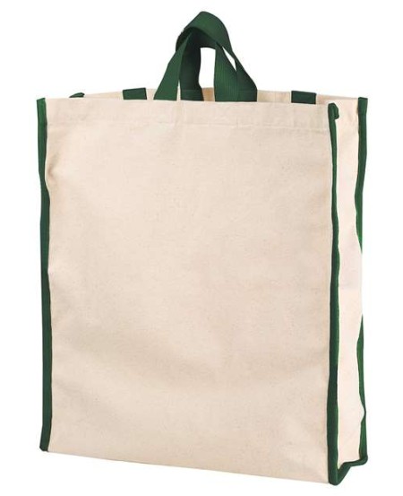 BAGedge BE280 Conference Hauler Duffel Bag – 12 oz. 100% Cotton Canvas Open-Top Duffel with Webbing Handle | One Size