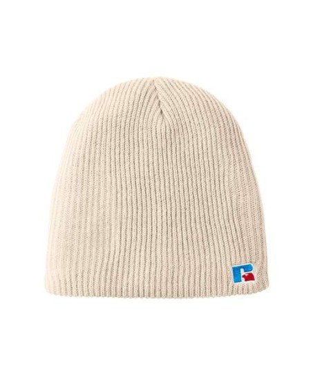 Russell Athletic UB89UHB Core R Patch Beanie - 100% Acrylic Knit Double Layer with Direct Embroidery Logo | One Size